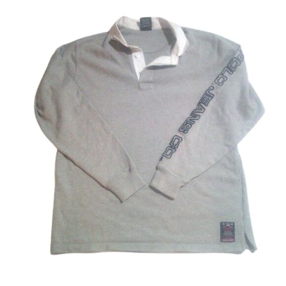 Vintage Polo Jeans Company Mens Ralph Lauren Rugby Polo Long Sleeve Shirt Xlarge - Picture 3 of 6